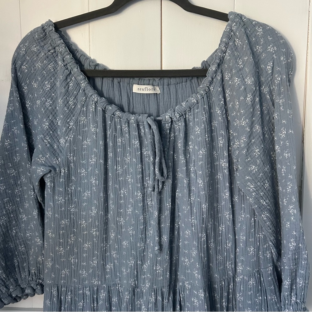 Isabella Blue Floral Dress - Picture 5 of 9